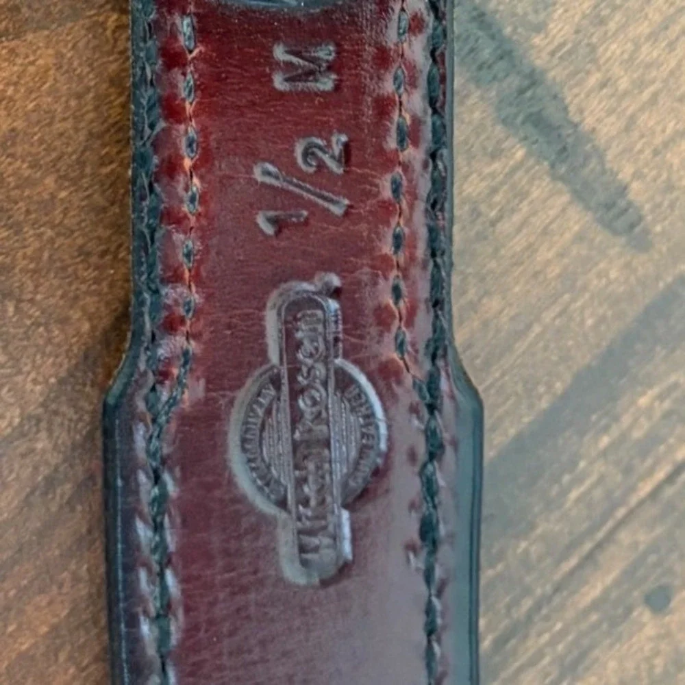 Mitch Rosen Mens GunLeather Belt Brass Buckle 1.5 Wide USA Made Workwear